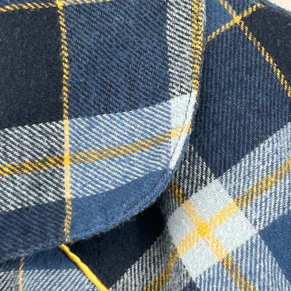 WRANGLER Sleep Shirt Womens M Flannel Nightgown Plaid Shirtdress Mid-length Blue - Picture 8 of 15